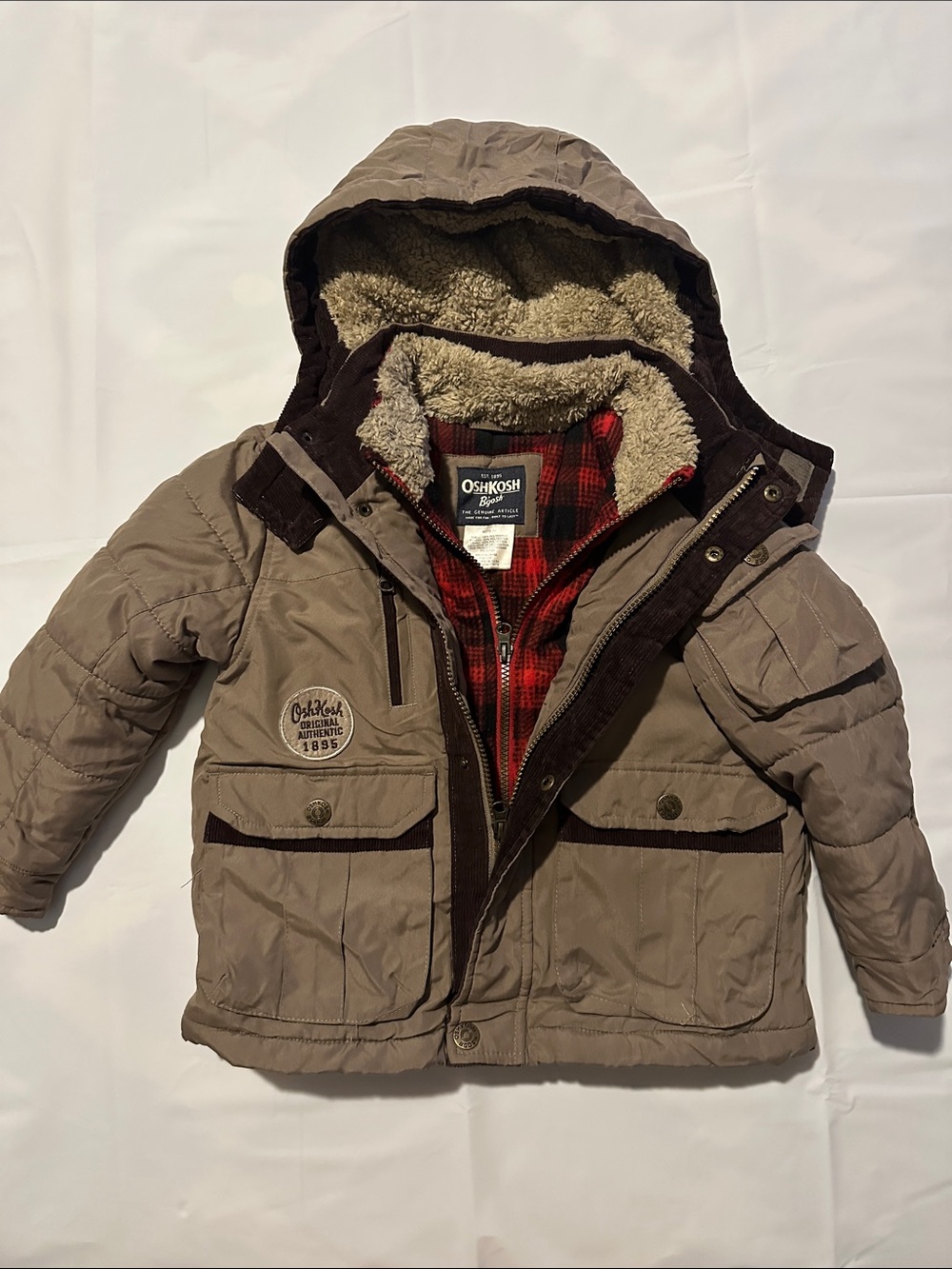Kids clothes OshKosh B'gosh Brown Hooded Puffer Jacket for Kids